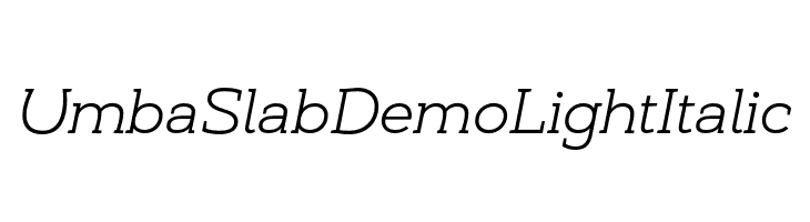 Umba Slab Demo Light Italic  Fuentes Gratis Descargar