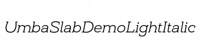 Umba Slab Demo Light Italic  Скачать бесплатные шрифты