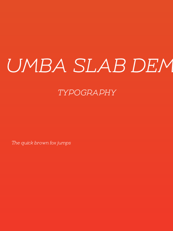 Umba Slab Demo Light Italic Poster