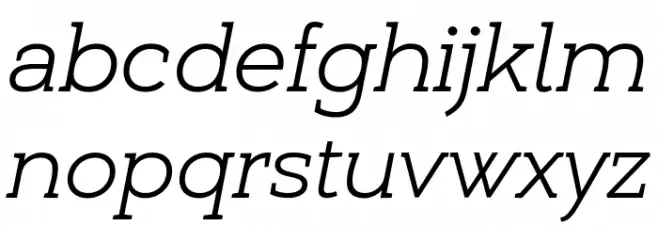 Umba Slab Demo Light Italic Caratteri MINUSCOLO