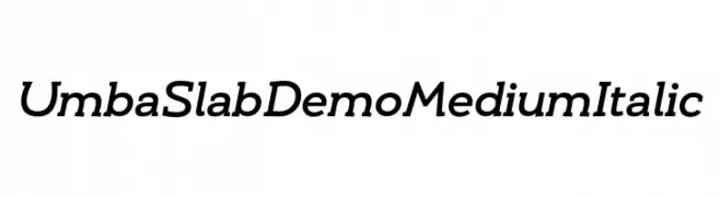 Umba Slab Demo Medium Italic  Скачать бесплатные шрифты