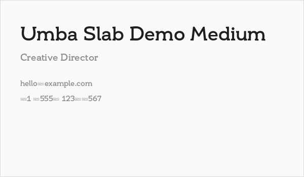 Umba Slab Demo Medium Business Card