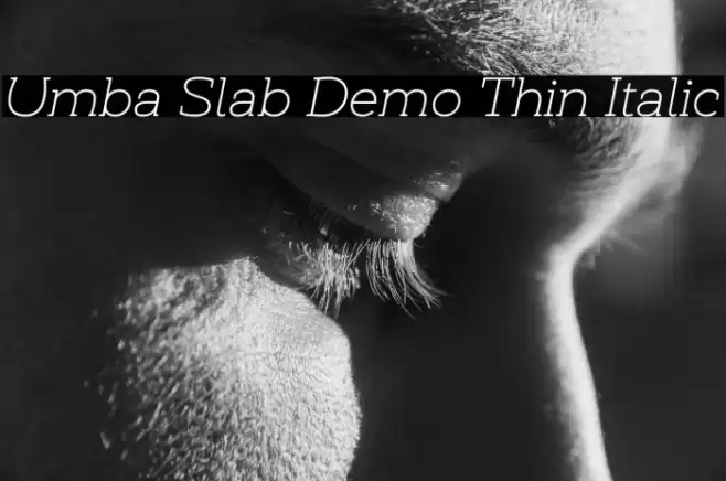 Umba Slab Demo Thin Italic Font examples