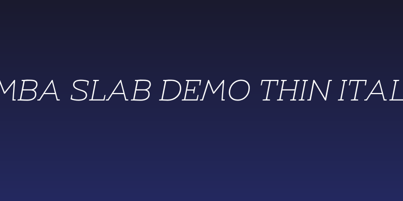 Umba Slab Demo Thin Italic Social Header