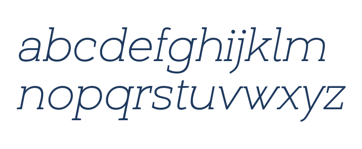 Umba Slab Demo Thin Italic Lowercase