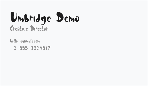 Umbridge Demo Business Card