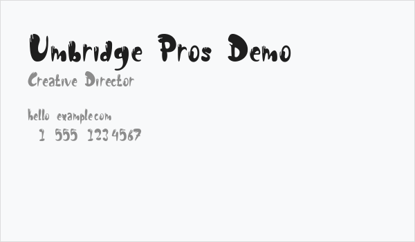 Umbridge Pros Demo Business Card