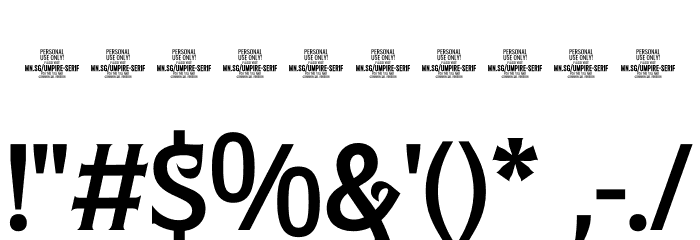 Umpire Serif Alt PERSONAL USE Regular Font OTHER CHARS