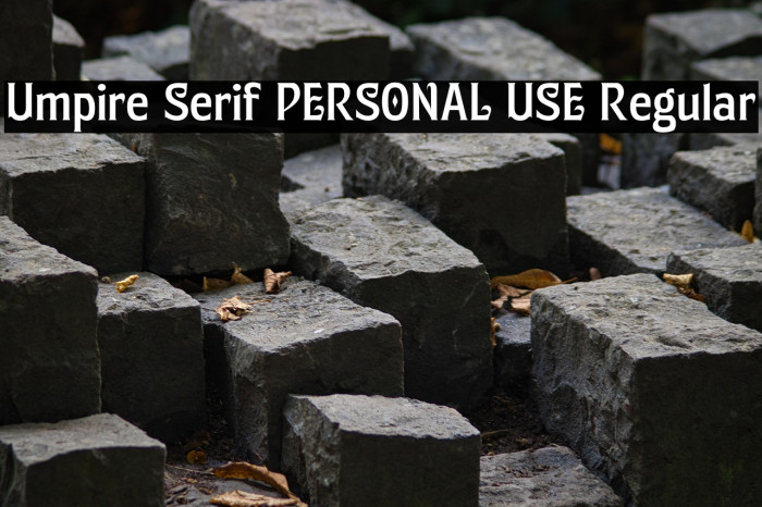 Umpire Serif PERSONAL USE Regular Example 1