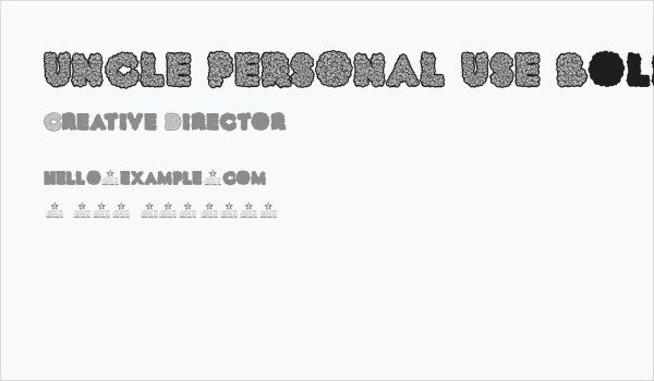 UNCLE PERSONAL USE Bold Business Card
