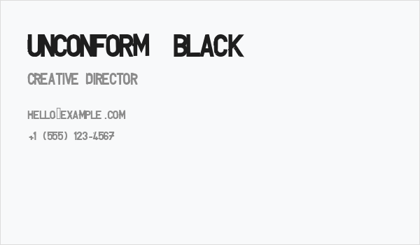 UNCONFORM  Black Business Card