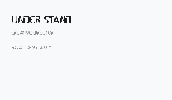 UNDER STAND Business Card