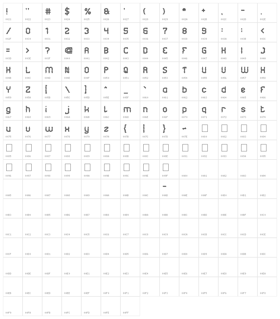 UNDERGROUND 2 Character Map