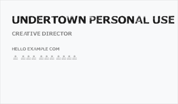 UNDERTOWN PERSONAL USE Regular Business Card