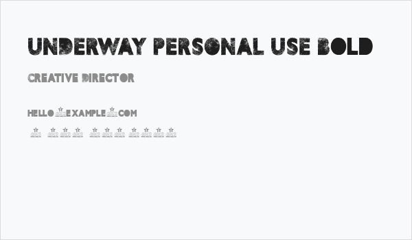 UNDERWAY PERSONAL USE Bold Business Card