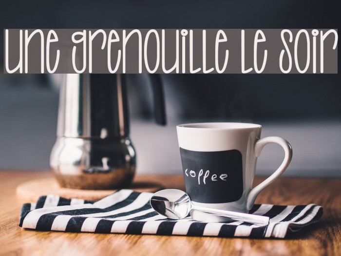 UNE GRENOUILLE LE SOIR フォント examples