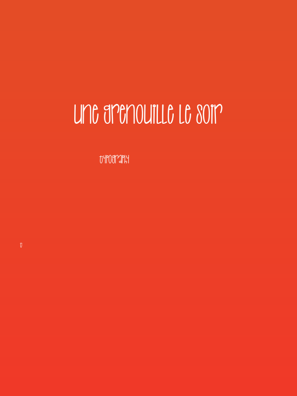 UNE GRENOUILLE LE SOIR Poster