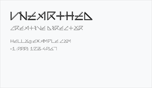 UNEARTHED Business Card