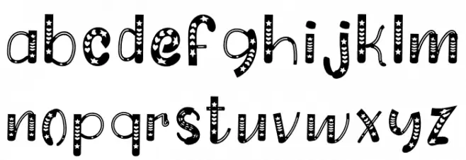 UNICORN STYLE Schriftart Kleinbuchstaben