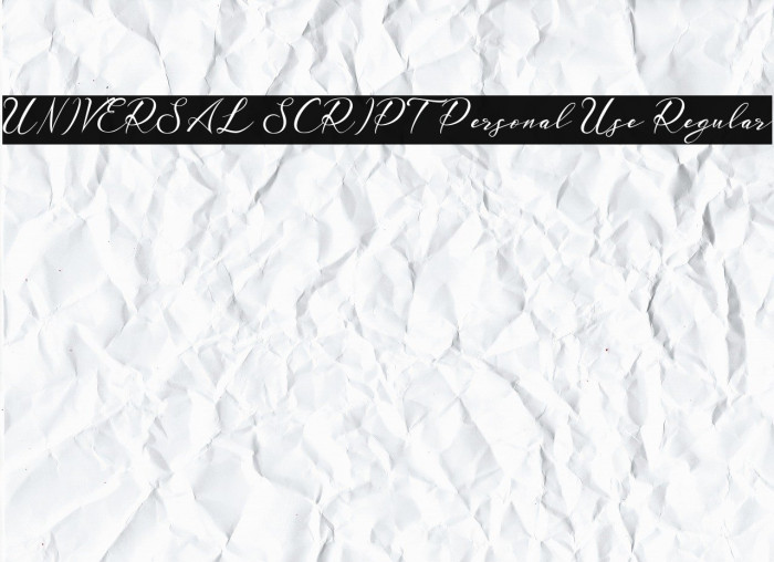 UNIVERSAL SCRIPT Personal Use Regular Font examples