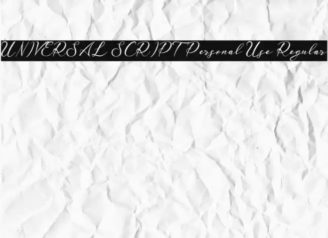 UNIVERSAL SCRIPT Personal Use Regular Шрифта examples