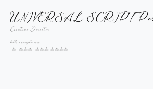 UNIVERSAL SCRIPT Personal Use Regular Business Card