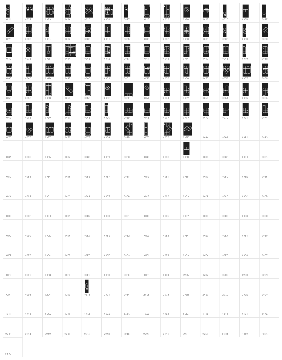 UNIVERSALISME-Inverse Character Map