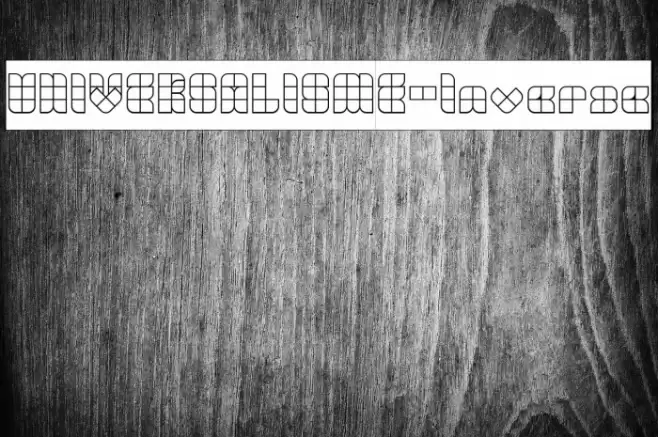 UNIVERSALISME-Inverse Font examples