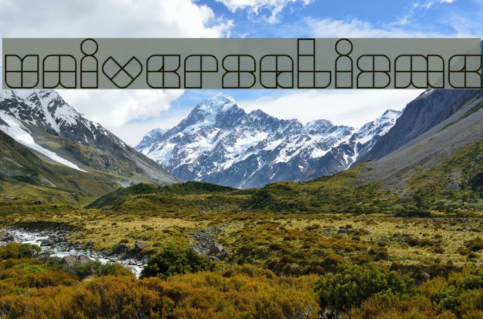 UNIVERSALISME Font examples