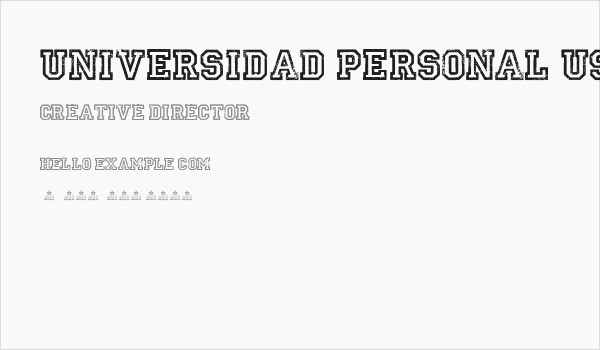 UNIVERSIDAD PERSONAL USE Bold Business Card