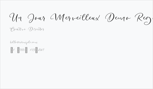 Un Jour Merveilleux Demo Regular Business Card