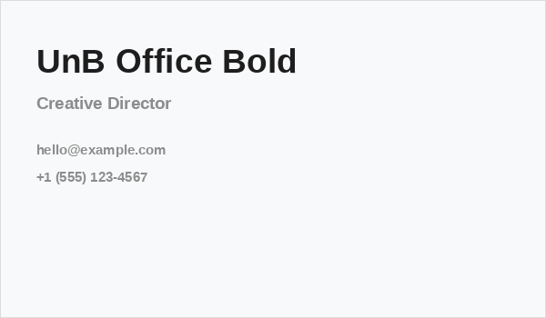 UnB Office Bold Business Card