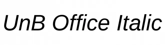 UnB Office Italic  Free Fonts Download