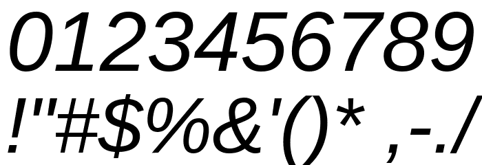 UnB Office Italic Font OTHER CHARS
