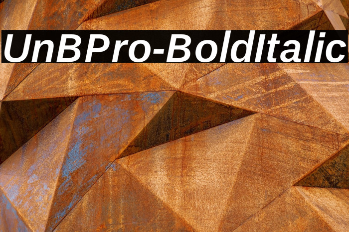 UnBPro-BoldItalic Example 1