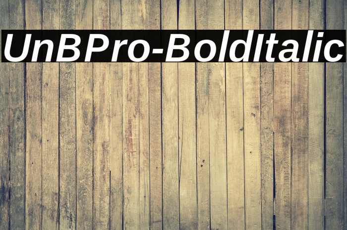 UnBPro-BoldItalic Example 3