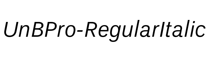 UnBPro-RegularItalic  Free Fonts Download