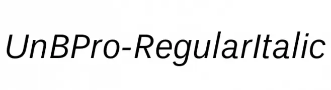 UnBPro-RegularItalic  Free Fonts Download