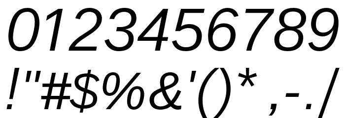 UnBPro-RegularItalic Font OTHER CHARS