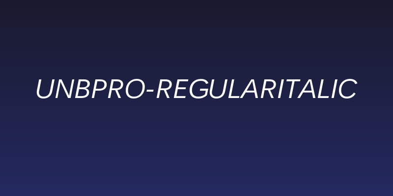 UnBPro-RegularItalic Social Header