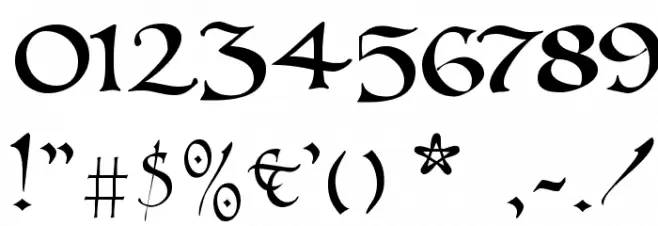 UnZialish Font OTHER CHARS