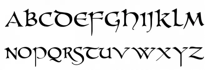 UnZialish Schriftart Kleinbuchstaben