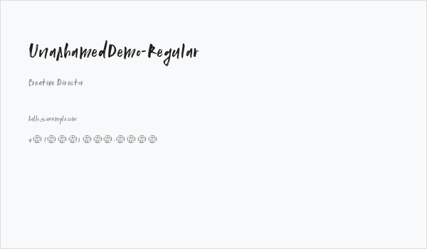 UnashamedDemo-Regular Business Card