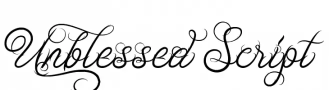 Unblessed Script  नि: शुल्क फ़ॉन्ट्स डाउनलोड