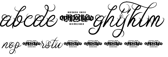 Unblessed Script Font LOWERCASE