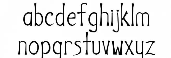 Uncanny Regular フォント 小文字