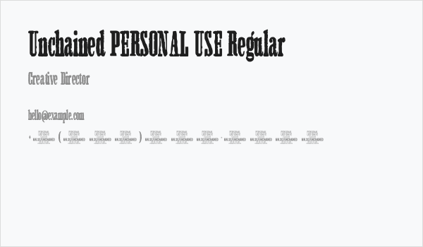 Unchained PERSONAL USE Regular Business Card