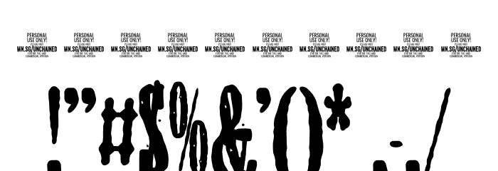Unchained Rough PERSONAL USE Regular Font OTHER CHARS