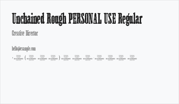 Unchained Rough PERSONAL USE Regular Business Card