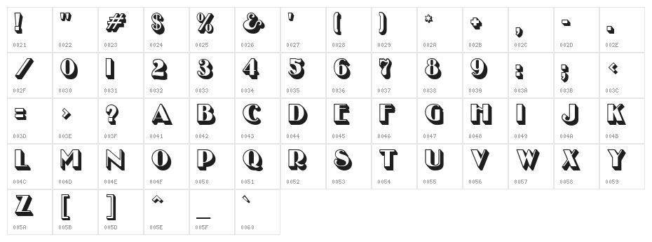 UncleBobMF-Shadow Character Map